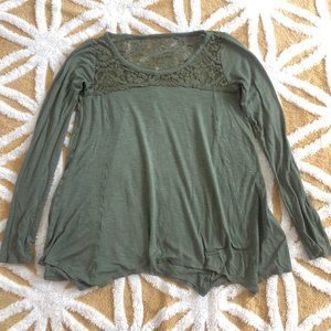 Hollister Green Long Sleeve Top Sz XS